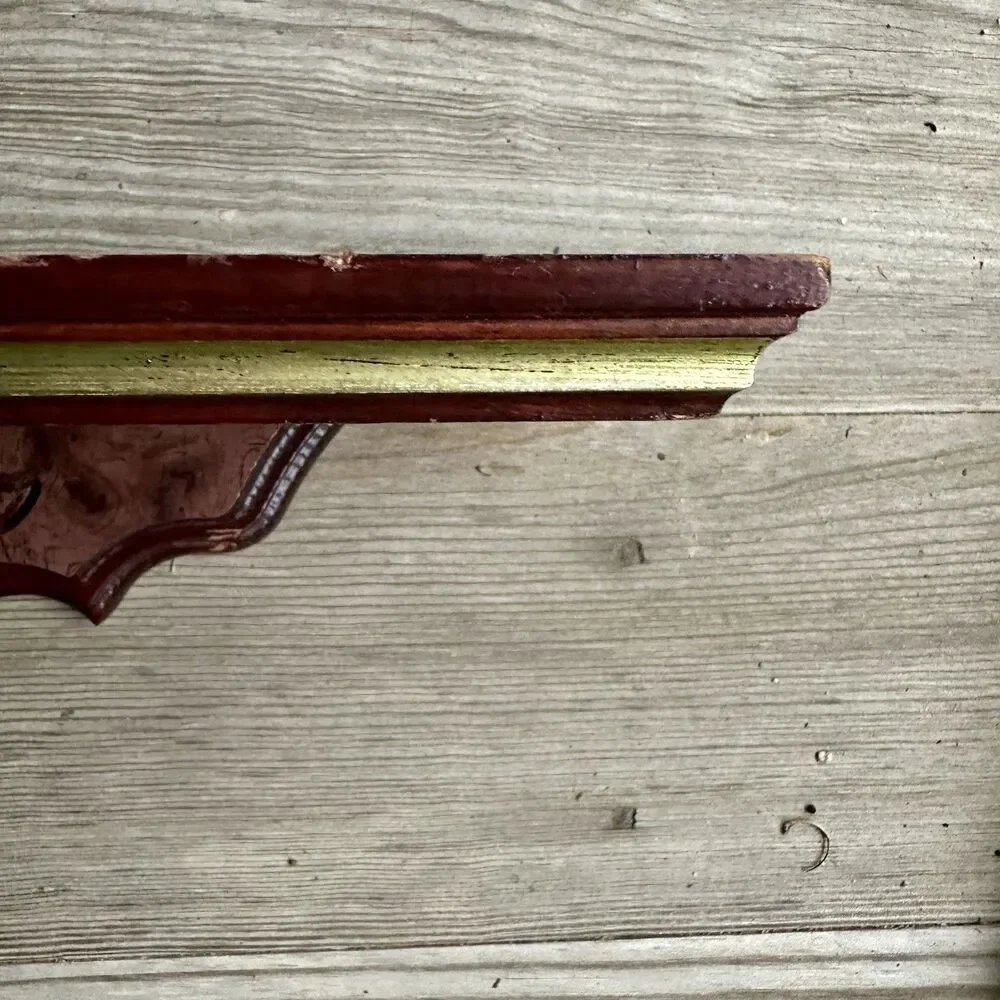 Vintage Solid Wood Wall Shelf Display Ledge Colonial Federal Traditional Decor